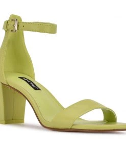 Nine West Pruce Ankle Strap Block Heel Sandals Y2K Revival