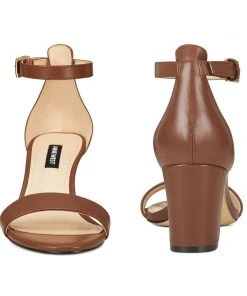 Nine West Pruce Ankle Strap Block Heel Sandals