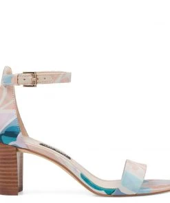 Nine West Pruce Ankle Strap Block Heel Sandals