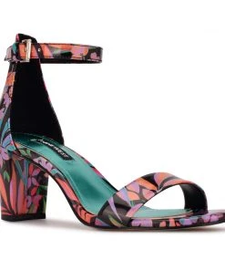 Nine West Color Pop Pruce Ankle Strap Block Heel Sandals