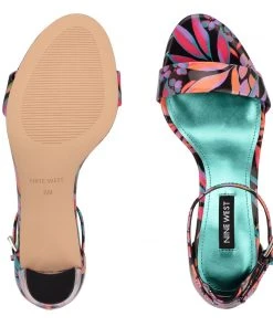 Nine West Color Pop Pruce Ankle Strap Block Heel Sandals