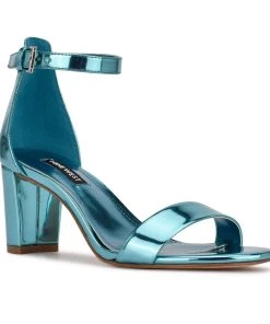 Nine West Pruce Ankle Strap Block Heel Sandals