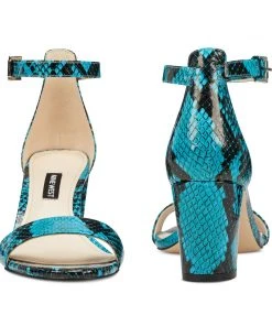 Nine West Pruce Ankle Strap Block Heel Sandals Heels