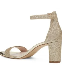 Nine West Metallic Mindset Pruce Ankle Strap Block Heel Sandals 10 Nine West Metallic Mindset Pruce Ankle Strap Block Heel Sandals