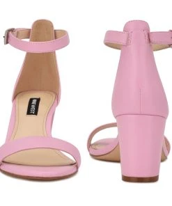 Nine West Pruce Ankle Strap Block Heel Sandals Heels