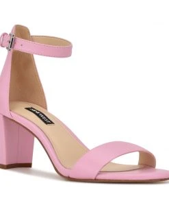 Nine West Pruce Ankle Strap Block Heel Sandals Heels