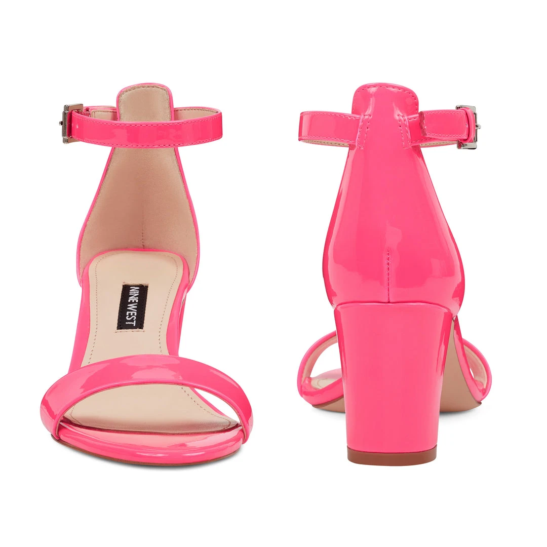 Nine West Heels Pruce Ankle Strap Block Heel Sandals 7 Nine West Heels Pruce Ankle Strap Block Heel Sandals