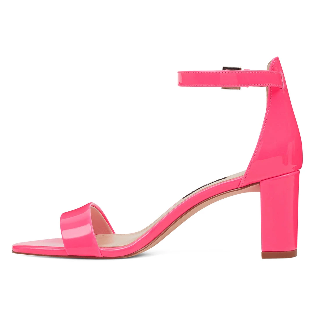 Nine West Heels Pruce Ankle Strap Block Heel Sandals 6 Nine West Heels Pruce Ankle Strap Block Heel Sandals