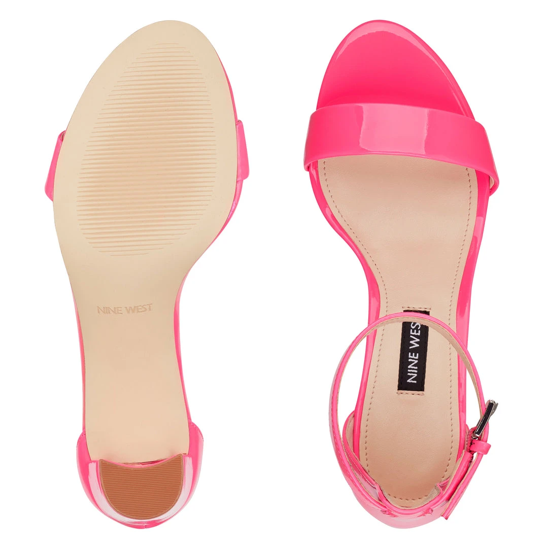 Nine West Heels Pruce Ankle Strap Block Heel Sandals 8 Nine West Heels Pruce Ankle Strap Block Heel Sandals