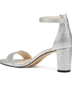 Nine West Pruce Ankle Strap Block Heel Sandals Metallic Mindset 10 Nine West Pruce Ankle Strap Block Heel Sandals Metallic Mindset