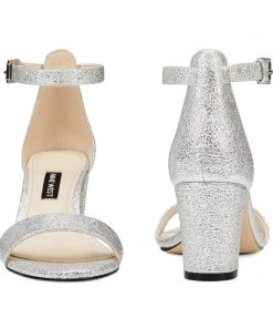 Nine West Pruce Ankle Strap Block Heel Sandals Metallic Mindset 12 Nine West Pruce Ankle Strap Block Heel Sandals Metallic Mindset