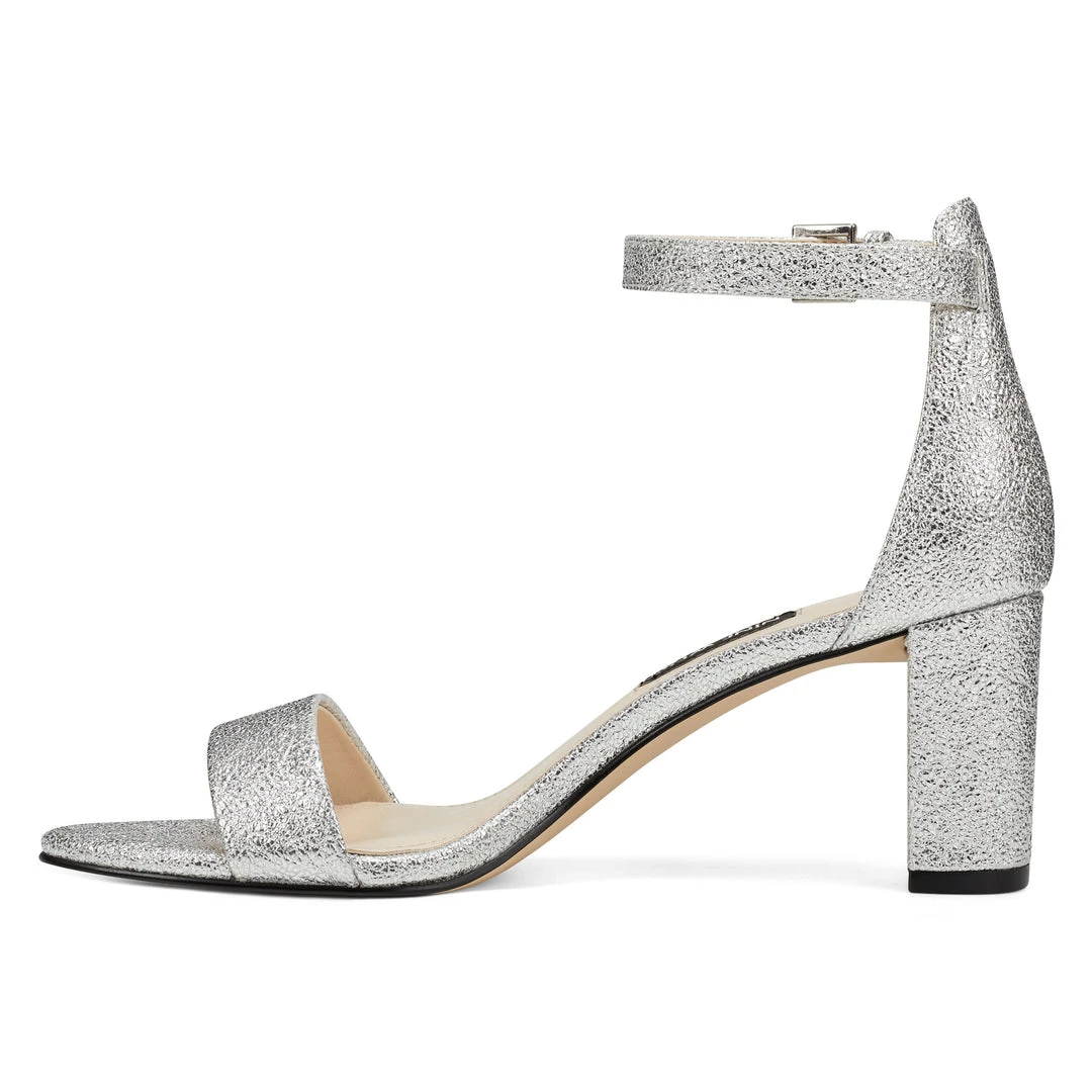 Nine West Pruce Ankle Strap Block Heel Sandals Metallic Mindset 6 Nine West Pruce Ankle Strap Block Heel Sandals Metallic Mindset