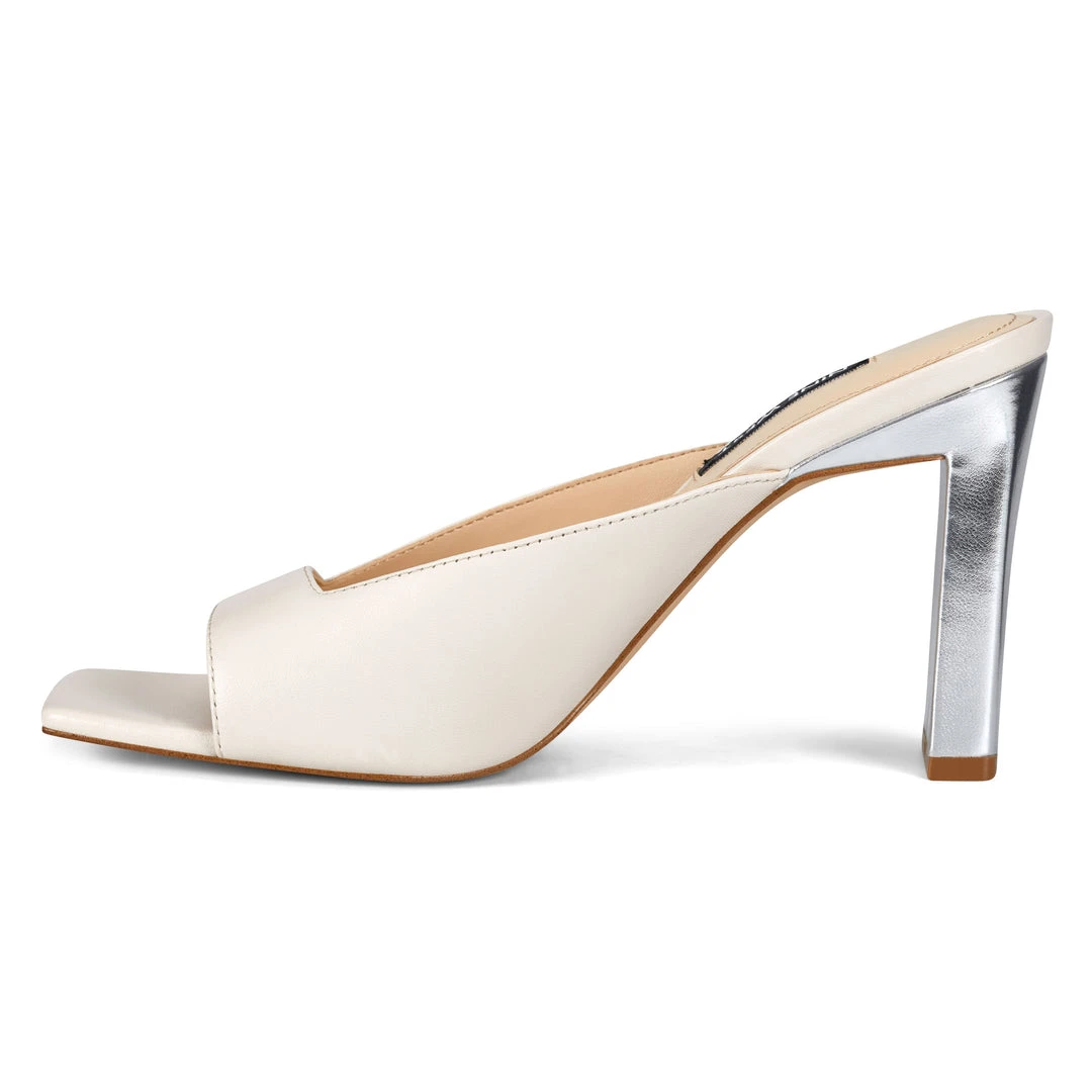 Nine West Heels Pyper Heeled Slide Sandals 6 Nine West Heels Pyper Heeled Slide Sandals