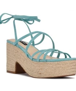 Nine West Lace It Up Riplee Ankle Wrap Platform Sandals