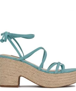 Nine West Lace It Up Riplee Ankle Wrap Platform Sandals