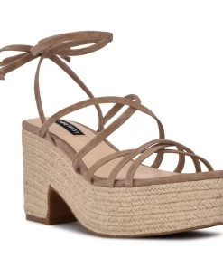 Nine West Lace It Up Riplee Ankle Wrap Platform Sandals