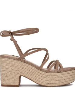 Nine West Lace It Up Riplee Ankle Wrap Platform Sandals
