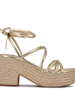 Nine West Lace It Up Riplee Ankle Wrap Platform Sandals