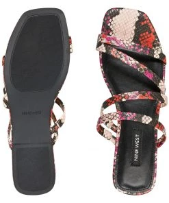 Nine West Sean Flat Slide Sandals Color Pop