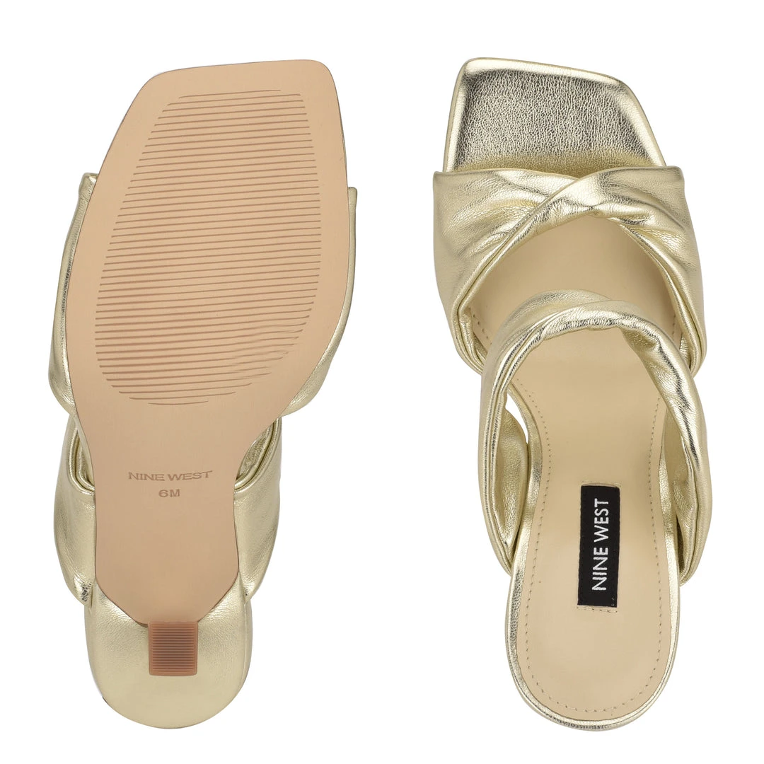 Nine West Seeya Heeled Slide Sandals 7 Nine West Seeya Heeled Slide Sandals