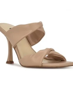 Nine West Seeya Heeled Slide Sandals 8 Nine West Seeya Heeled Slide Sandals