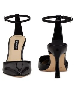 Nine West Shaply Pointy Toe Ankle Strap Pumps Heel Appeal