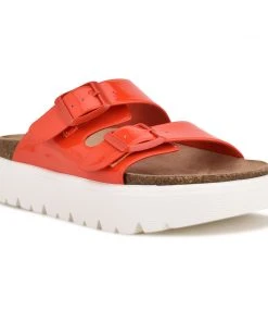 Nine West Simplee Platform Slide Sandals