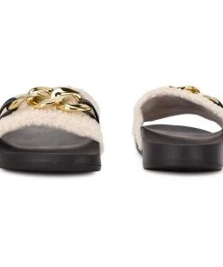 Nine West Slinks Flat Slide Sandals Fun Flats 10 Nine West Slinks Flat Slide Sandals Fun Flats