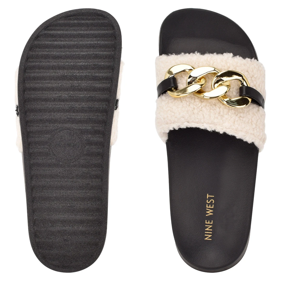 Nine West Slinks Flat Slide Sandals Fun Flats 7 Nine West Slinks Flat Slide Sandals Fun Flats