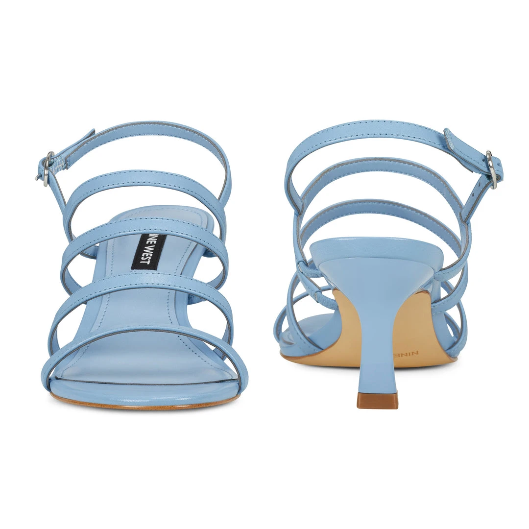 Nine West Heels Smooth Heeled Strappy Sandals 7 Nine West Heels Smooth Heeled Strappy Sandals
