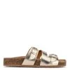 Nine West Sommie Flat Slide Sandals Metallic Mindset