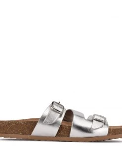 Nine West Metallic Mindset Sommie Flat Slide Sandals