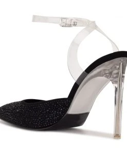 Nine West In The Clear Sparkel Ankle Strap Pumps 9 Nine West In The Clear Sparkel Ankle Strap Pumps