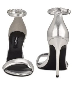 Nine West Metallic Mindset Teeya Ankle Strap Sandals 10 Nine West Metallic Mindset Teeya Ankle Strap Sandals