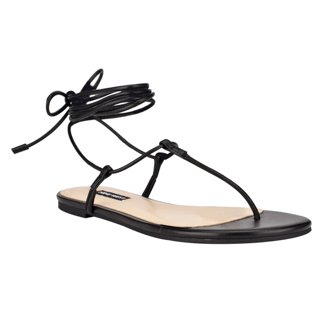 Nine West Tella Ankle Wrap Flat Sandals Lace It Up 4 Nine West Tella Ankle Wrap Flat Sandals Lace It Up