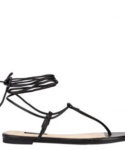 Nine West Tella Ankle Wrap Flat Sandals Lace It Up