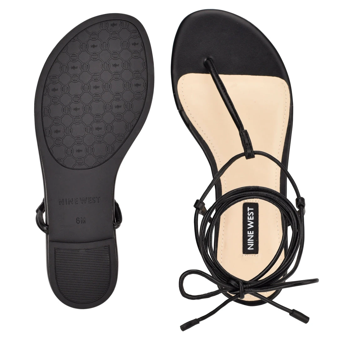 Nine West Tella Ankle Wrap Flat Sandals Lace It Up 7 Nine West Tella Ankle Wrap Flat Sandals Lace It Up