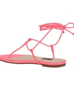 Nine West Lace It Up Tella Ankle Wrap Flat Sandals