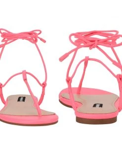 Nine West Lace It Up Tella Ankle Wrap Flat Sandals