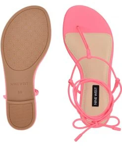 Nine West Lace It Up Tella Ankle Wrap Flat Sandals