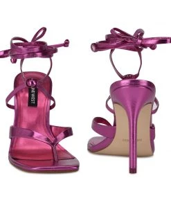 Nine West Terrie Ankle Wrap Heeled Sandals Lace It Up