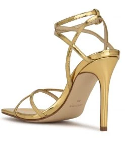 Nine West Tidle Ankle Strap Sandals Metallic Mindset
