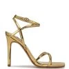 Nine West Tidle Ankle Strap Sandals Metallic Mindset