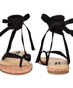 Nine West Tiedup Ankle Wrap Flat Sandals Lace It Up