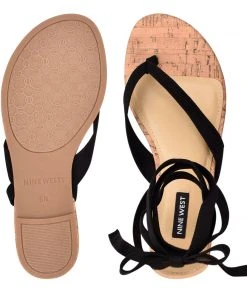 Nine West Tiedup Ankle Wrap Flat Sandals Lace It Up