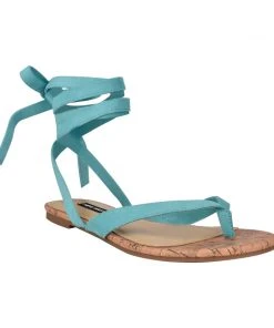 Nine West Tiedup Ankle Wrap Flat Sandals Lace It Up