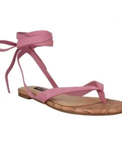 Nine West Tiedup Ankle Wrap Flat Sandals Lace It Up