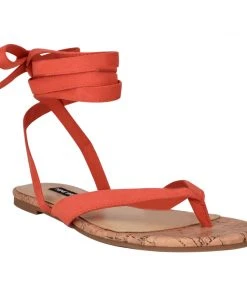 Nine West Tiedup Ankle Wrap Flat Sandals Lace It Up