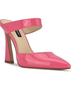 Nine West Tiger Heel Mules Color Pop