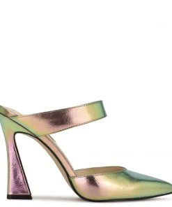 Nine West Tiger Heel Mules Heel Appeal